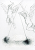 Sakrale Zeichnung 10, Din A6, Bleistift, Graphit und Wachsmalkreide auf Karteikarte, 2000