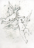 Sakrale Zeichnung 13, Din A6, Bleistift, Graphit und Wachsmalkreide auf Karteikarte, 2000